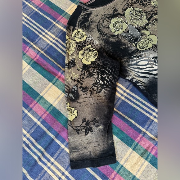 Cactus Y2K Floral Rhinestone Top - Picture 5 of 11